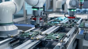 component installation and quality control of circuit board. ful